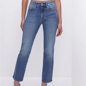 Good American Blue Straight Leg Jeans